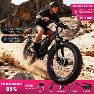 DRIFT.SLIDE 2000W peak power, front and rear dual motor electric bicycle, 40MPH electric light motorcycle, 48V 20.8 Ah UL 2849 detachable battery, 7-speed 26 inch all terrain inflatable tires, preferred for urban commuting and off-road driving
