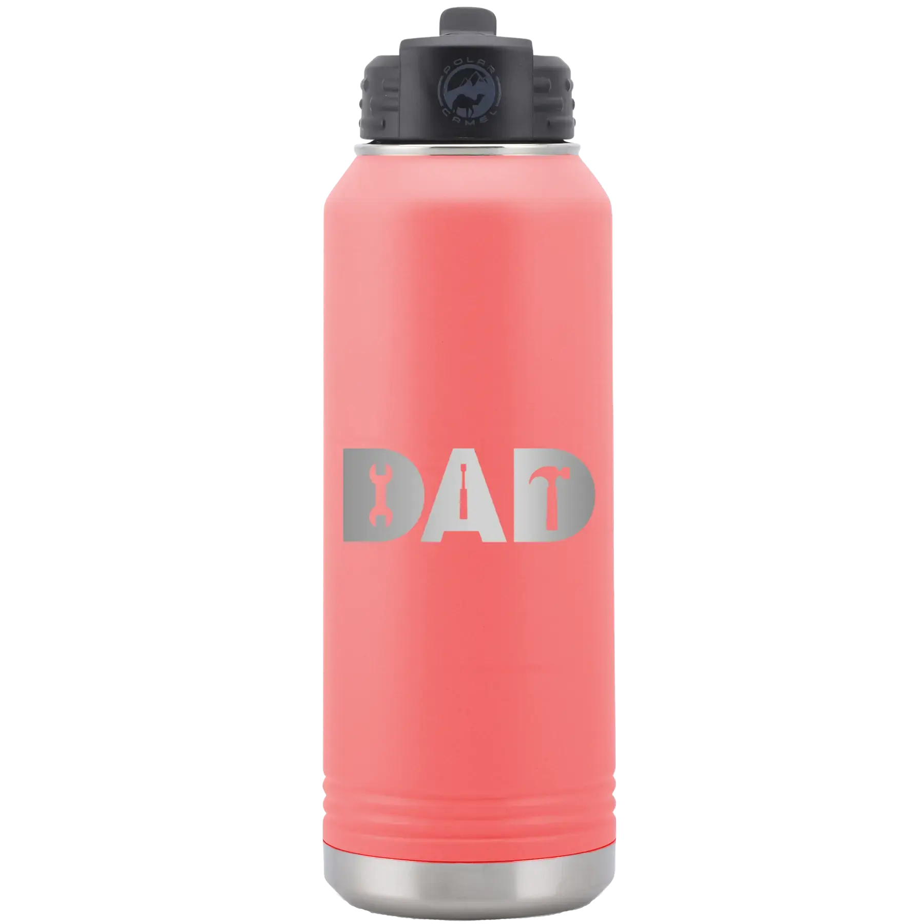 Personalized Dad Tools 32 oz Water Bottle - Coral