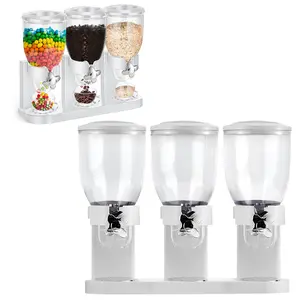 Triple Food Dispenser - Easy To Use Dry Food Dispenser Perfect As A Candy, Nuts, Rice, Granola, Cereal Dispenser & More - Dispensing 1 Ounce Per Twist And Preserving Freshness For Fun, Easy Serving.