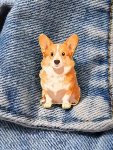 Corgi Enamel Brooch Pin fashion Decorative Brooches Ornaments Lapel Bag Badges Jewelry Gifts