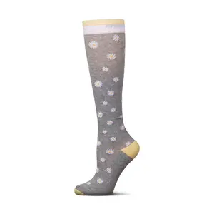 MeMoi Daisies Cotton Blend Graduated Compression Socks