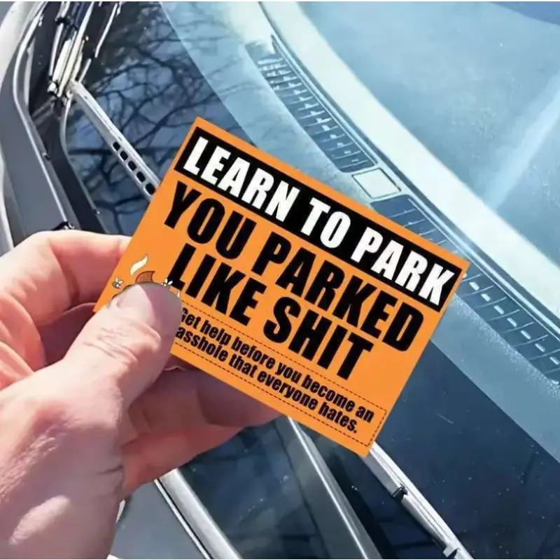 20Pcs English Parking Stickers 5 Designs Funny Car Labels Matte Finish 7x5cm Self-Adhesive Car Decals