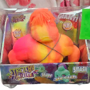 Viral XXL orange Stretchy Gorilla Giant Shape Smash squishy