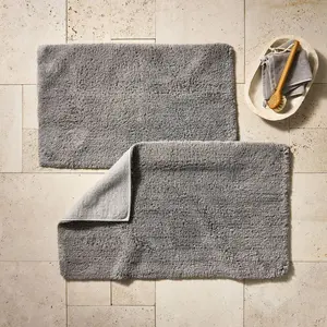 21"x34" Modal Plush Bath Rug Light Gray - Casaluna