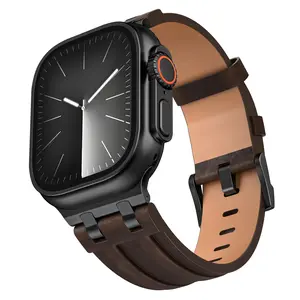 Vintage Pull-up Leather Band for Apple Watch – Genuine Full Grain Crazy Horse Leather Strap for iWatch