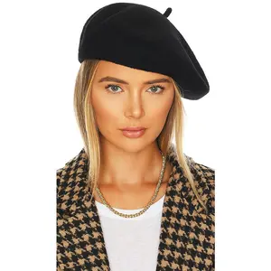 Hat Attack Classic Wool Beret in Black