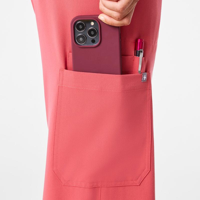 women's Pulmonary Pink High Waisted Isabel Wide Leg - Tall Scrub Pant