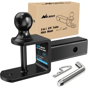 Nilight 3 in 1 ATV UTV Multi Hitch Mount with 2 inch Ball Hitch Rated 2000 LBS Fits 2 Inch Receiver Winch Strap Loop Rated 5000 LBS