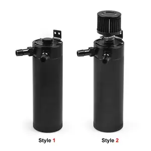 Universal Billet Aluminum Baffled 2-port Oil Catch Can Tank with Breather Filter, Engine Mini Oil Separator, Car Engine Repair Tool, Automotive Maintenance Tools