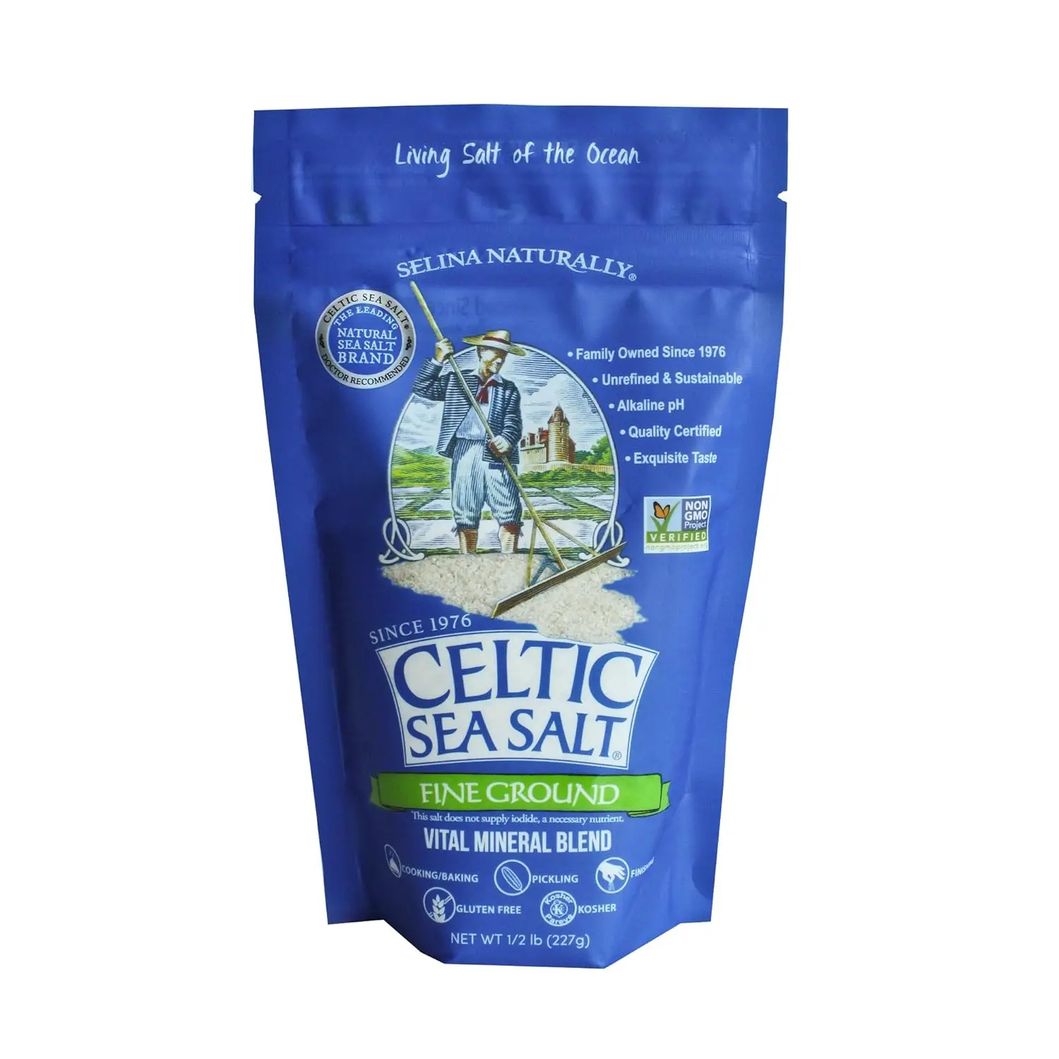 Celtic Sea Salt, Fine Ground, 8 Ounce, 0.5 Pound (Pack of 1) Natural Flavor Celtic Sea Salt, Fine Ground, 8 Ounce, 0.5 Pound (Pack of 1) Natural Flavor