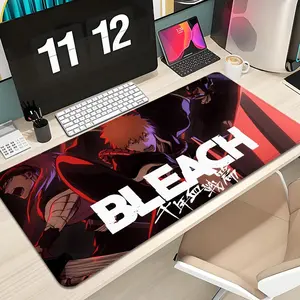 Bleach Kurosaki Ichigo Mouse Pad Design Anime Mousepad XXL 1000×500mm 900×400mm 800×400mm 600x300mm Large Gaming Mouse Pad - Extended, Thick, Non-Slip Rubber Base Desk Mat with Precision Stitched Edges - Washable Large Desk Pad