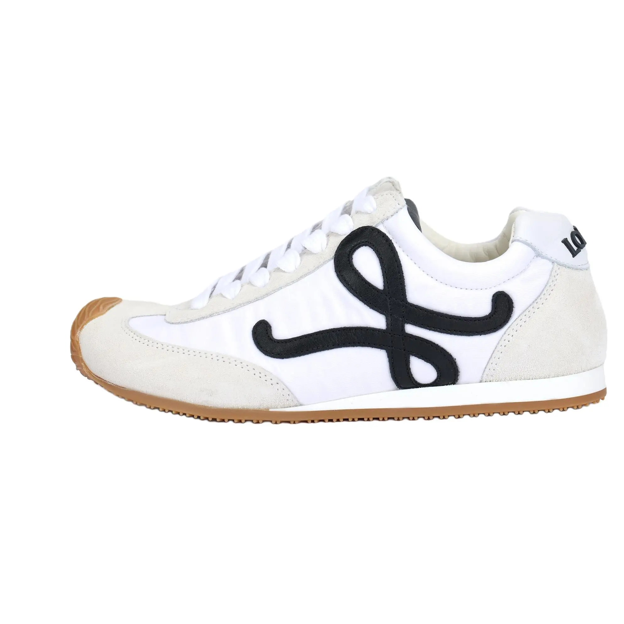 LOEWE Ballet Runner 2.0 Women's Low-Top Lace-Up Sneakers - White Nylon & Leather, Breathable Casual Sporty Athletic Sneaker Footwear, Lifestyle Shoes (Maison Mihara Official Release)