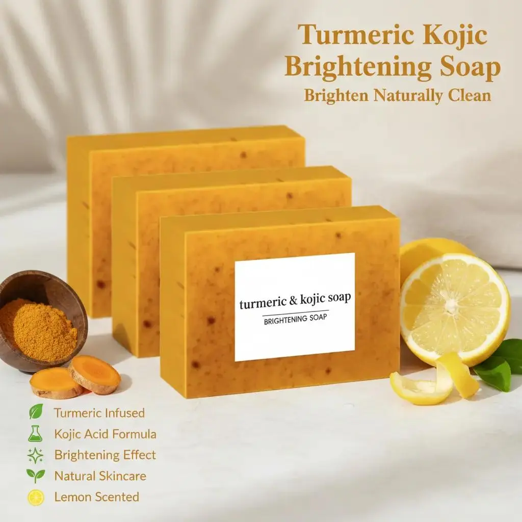 Glutathione & Alpha Arbutin Brightening Soap, Facial Body Cleansing Bar Orange Clear Organic Mild Wash Natural Skin Care