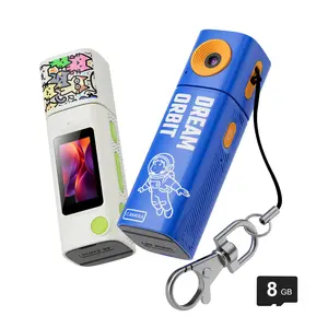 2k Mini Thumb Camera, Keychain Pendant Camera with 8GB Memory Card, Rechargeable Pocket Camera for Kids, Outdoor Sports Video Recorder