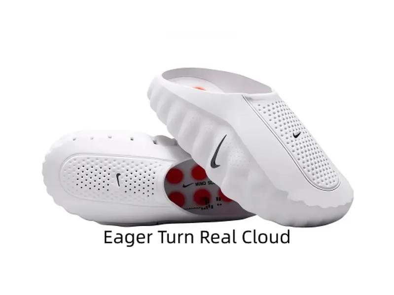 Hollow Breathable Slip-On Mules Wave Ridged Cushion Outsole Lightweight Indoor Outdoor Walking Sandals
