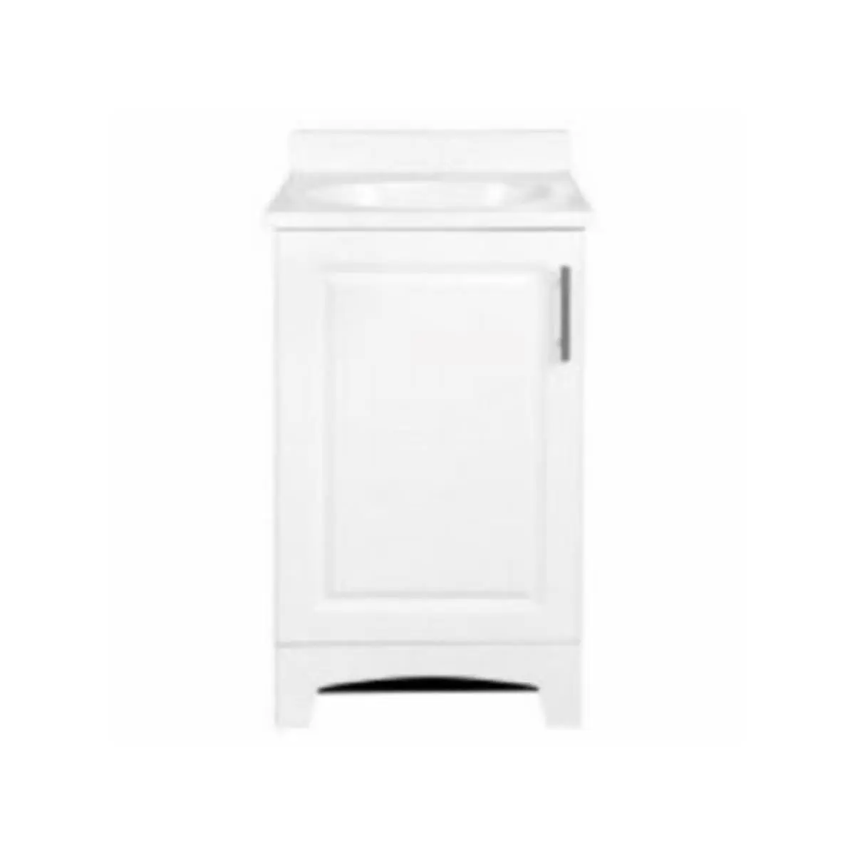 212 MAIN 18" Wide Whittier Fully Assembled Traditional Bathroom Vanity Combo - White Frameless Raised-Panel Base, White Marble Top, Pre-Drilled, Chrome Decorative Knobs, 17" Assembled Width, 53 lbs, Ideal for Powder Room, Raised Panels