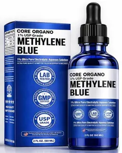 Core Organo Ultra-Pure 1% Liquid Methylene Blue Drops, 60ml - 99.9% Purity Lab-Tested, Alcohol-Free Pharmaceutical Grade, for Cellular Energy & Brain Health, Mineral Healthcare Solution, Sodium Fitness Support