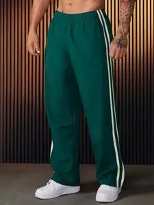 2025 New Men's Athletic Casual Straight-Leg Woven Quick-Dry Training Running Fitness Pants Track Pants