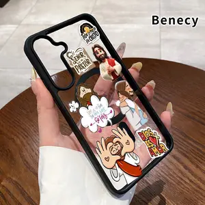 Magnetic Soft Case for Samsung Galaxy S23 Ultra S24 Plus FE S25 S22+ Non-Yellowing Drop Protection Transparent Acrylic God is Love Statement Pattern Shockproof Silicone Cover Supports Wireless Charging