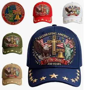 250 Anniversary USA Hat, Adjustable 250 Year American Anniversary Cap, Patriotic Retro Printing Cap for Men