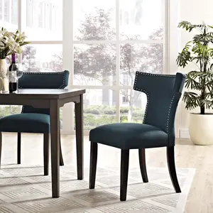 Modway Curve Fabric Dining Chair in Azure