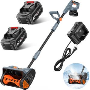 TaskStar 40V / 21V Cordless Snow Blower with Two 5.0Ah Battery, 16.5Ft Throwing Distance, Adjustable Handle, Electric Shovel for Sidewalk Driveway Patio, 16" 40V and 12" 20V Optional