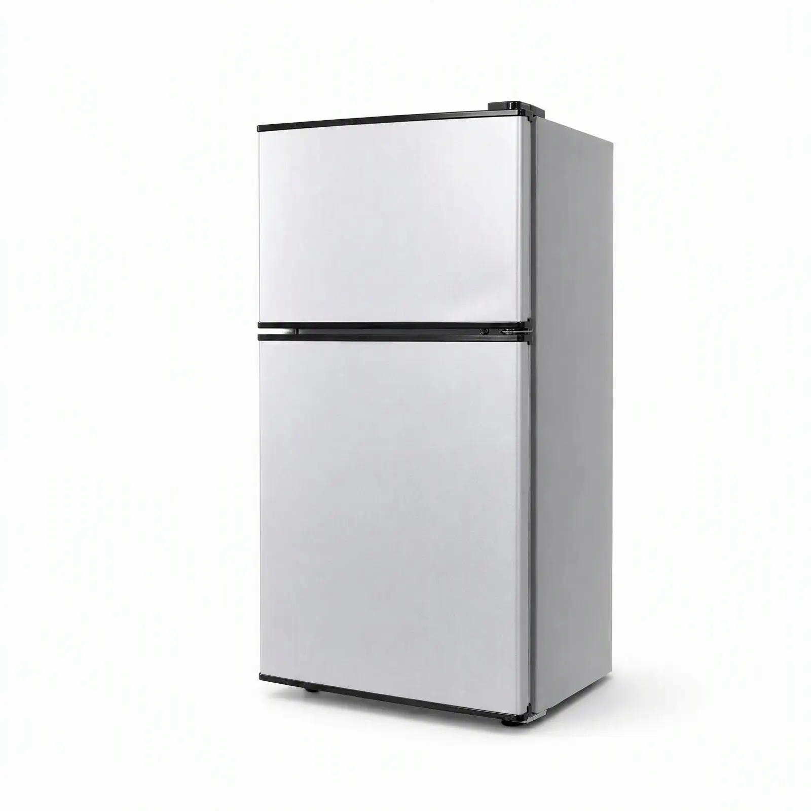 Mini Fridge with Freezer, Double Door Compact Refrigerator, Glass Shelves & Door Storage, for Dorm Apartment Office
