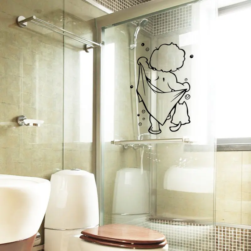 Carved PVC Bathroom Tile Stickers, 26x43cm Decorative Ornaments for Baby Shower Events
