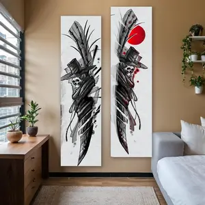 Skull Pattern Hanging Painting, 1 Count Modern Wall Art Painting, Wall Decor for Home Living Room Bedroom Study Room, Ornaments