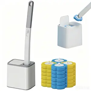 Toilet Scrubber Kit with Self-Cleaning DisposablePads - No Pre-Rinse, No Mess, No Odor, SimplifiesBathroom Hygiene