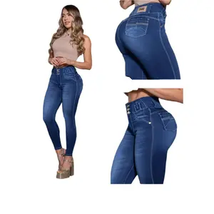 8117 Jean's Colombianos Cintura Alta levanta cola butt lifter   tummy control Womenswear Belts Blue Bottom