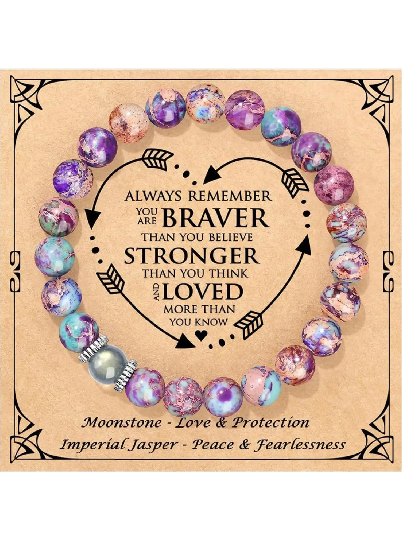 💖 Double Energy Crystal Bracelet Insomnia and anxiety dissipate! Moonstone Imperial Jade Double Guardian Moonstone guards love, Imperial Jade brings