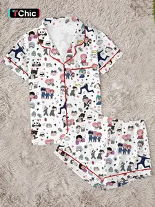 Cool Dark Anime Pajamas Mystic Energy Cozy Loungewear Set，Dark Anime Sorcerer Pajama Set Women Cozy Soft Sleepwear，    Street Style Anime Pajamas Dark Aesthetic Sleepwear Women， Fan Gift