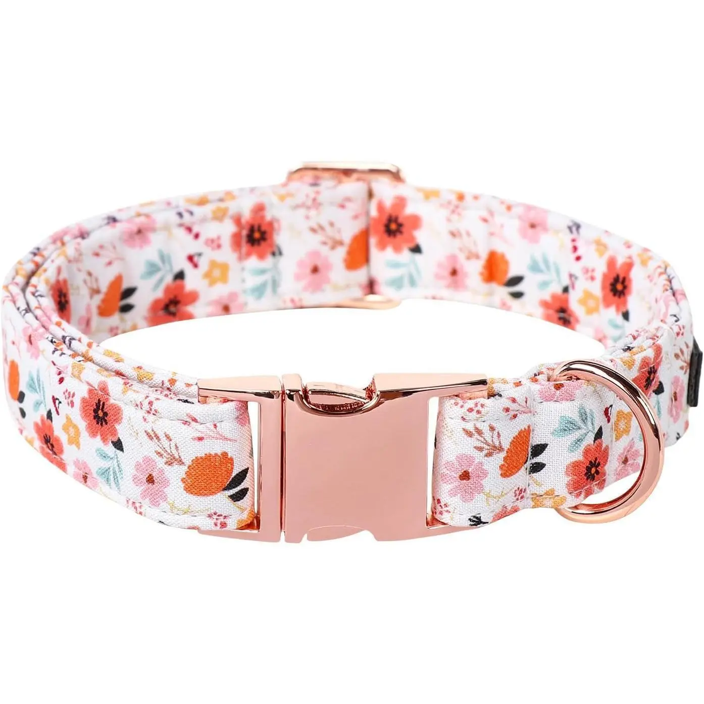 Dog Collar for Small Dogs - Floral Print, Adjustable Fit Cotton, Alloy Buckle, Adjustable Collars, Tear Resistant, Fits Small Necks, Durable Metal Clip, Summer Cute Pet Accessory