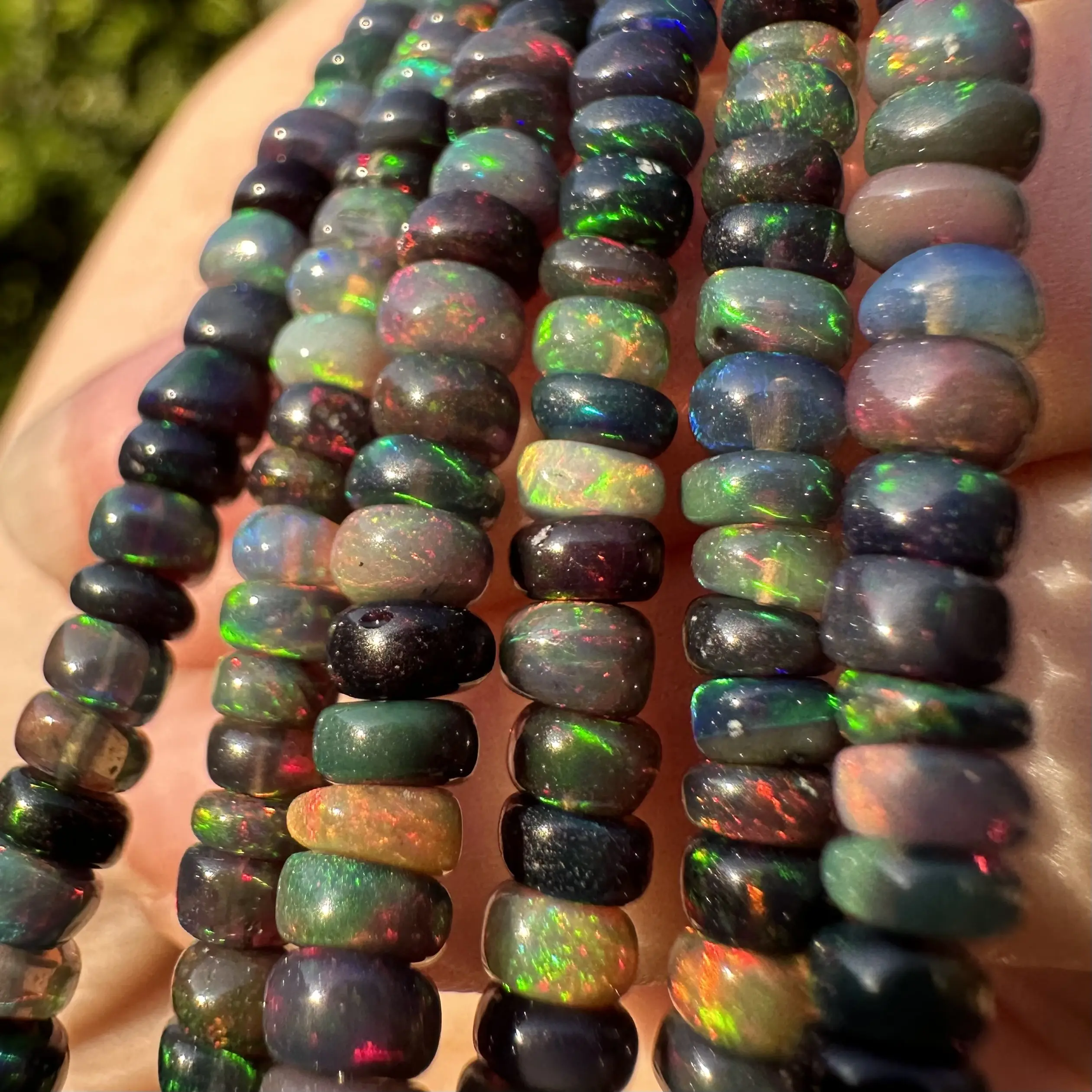 Genuine Black Welo Opal Sterling Silver Bracelets & Necklace Elegant Design Gold Vermeil