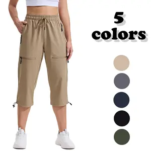 Womens Cropped Cargo Pants with 4 Pockets Lightweight Stretch Hiking Casual Summer Pant for Women Travel Outdoor Joggers  Cropped Cropped