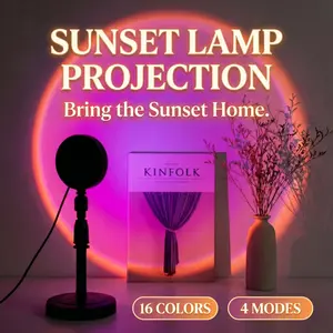 Sunset Lamps 16 Color Mood Light Projector | Aesthetic Bedroom Decor  for Teen Girls Women TikTok Photography Background Lights | Romantic  Atmosphere Lamp | party live streaming Valentine Birthday Gift for Her LED Rainbow projection Light amber lighting