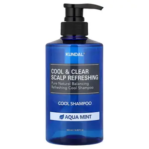 Kundal Cool & Clear Scalp Refreshing Shampoo, Aqua Mint, 16.9 fl oz (500 ml)