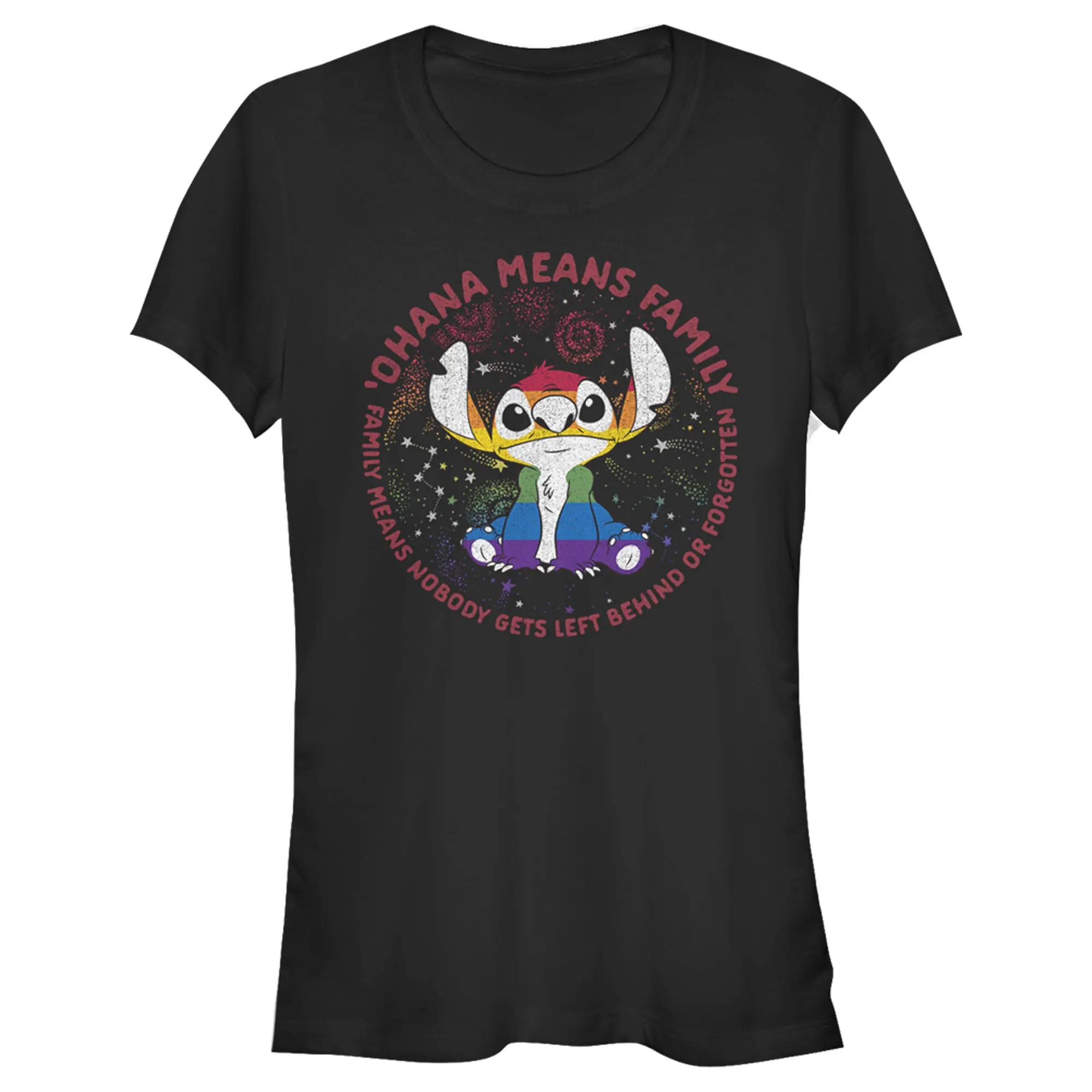 Adult Lilo & Stitch Ohana Rainbow Pride T-Shirt