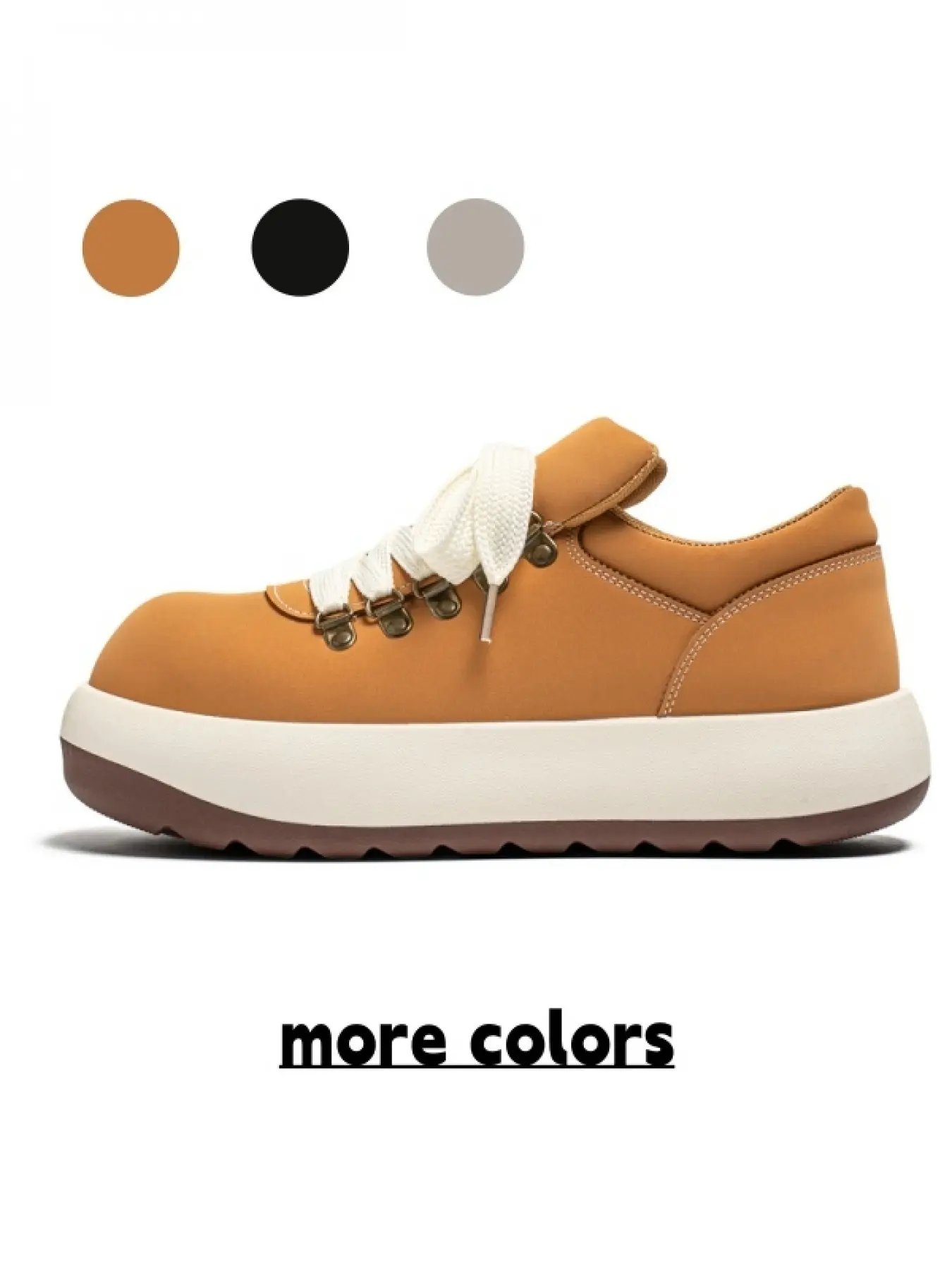 Men's Black & White Chunky Casual Shoes, Bread Shoe Style, Elevated Thick Sole, Trendy & Stylish, Ideal for Streetwear & Casual Outings