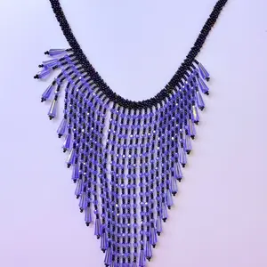 Mullo Yaku - Agua Artisanal Necklace Elegance in Blue Beads Handcrafted for Emotional Fluidity and Adaptability