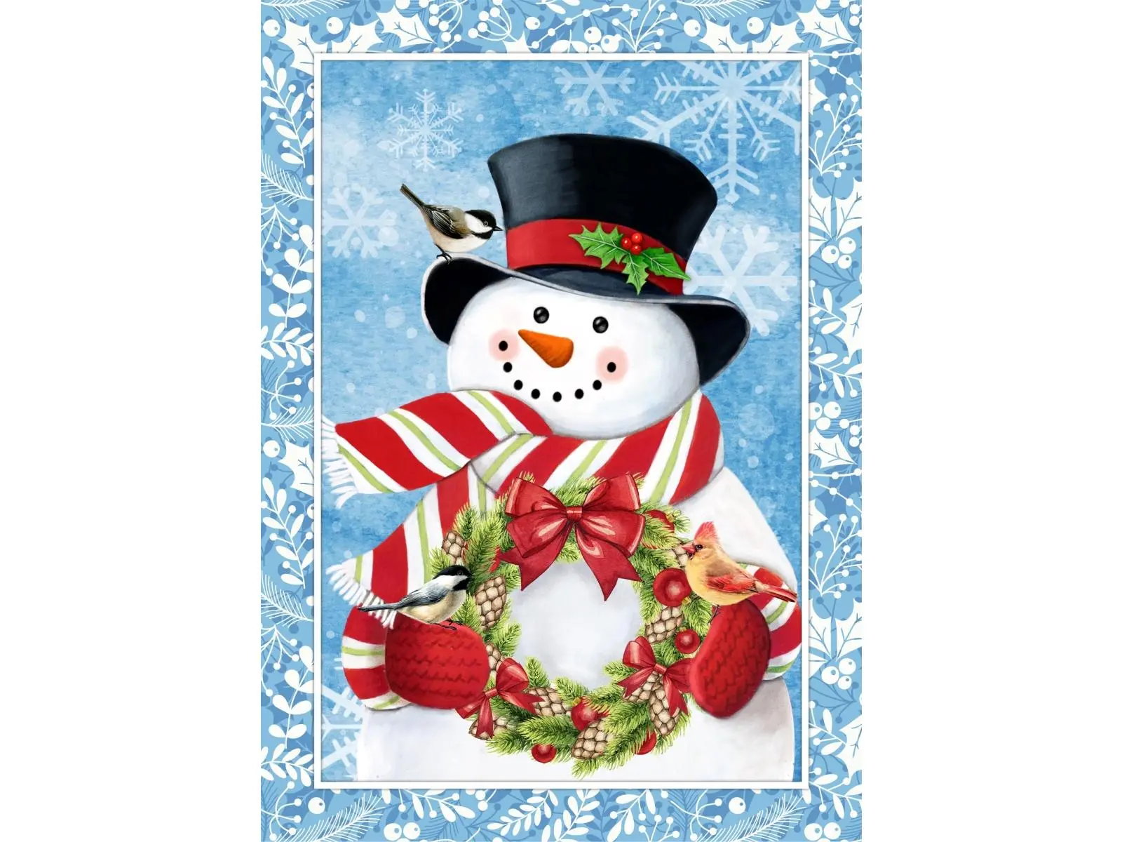 Northlight 35766485 40 x 28 in. Snowman with Cardinal Outdoor Christmas House Flag
