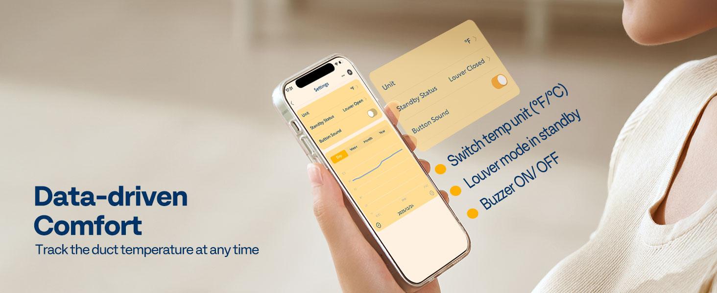 VIVOHOME Register Booster Fan WIFI App & Remote Control - With Adjustable Louver - Smart Thermostat & 10-Speed - AC Vent Fan for Floor, Ceiling, Wall - Quiet Operation (White) VIVOHOME Register Booster Fan WIFI App & Remote Control - With Adjustable Louver - Smart Thermostat & 10-Speed - AC Vent Fan for Floor, Ceiling, Wall - Quiet Operation (White)