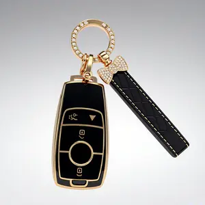 for Mercedes Benz Key Fob Cover with Keychain,Soft TPU Key Case Protector Compatible with Mercedes-Benz 2017-2023 E-Class 2018-2021 S-Class 2019-2023 A-Class C-Class G-Class car duplicate