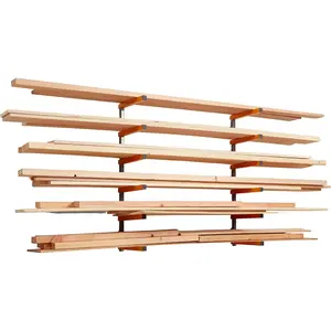 Wood Organizer and Lumber Storage Rack with 6-Level Wall Storage Racks – Indoor and Outdoor Use, In Orange