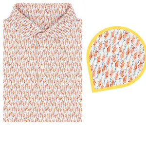 Orange The Snapdragon Men's Short Sleeve Performance Polo - Spring Pink, Master Golf Shirt, Floral Golf Polo Shirt, 3D Polo Gift for Him