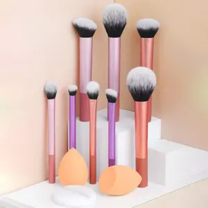 11pcs Makeup Brush Set Foundation Brushes Blending Brush Beginner Makeup Kit Powder Puff Cosmetic Brushes Ergonomic Handle Soft Bristles Ideal Gift for Women