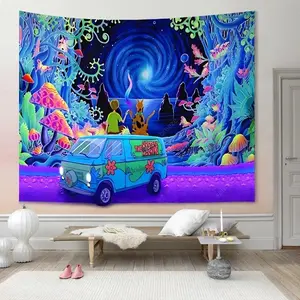 Forest Landscape Wall Tapestry – Trippy Colorful Room Decor Banner for Bedroom, Living Room, Dorm Wall Hanging