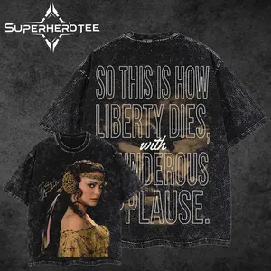 [ Superhero Tee ] Amidala Vader Space Galaxy Warriors Edition Double-Printed Oversize Lightweight Acid-Washed Premium Cotton T-Shirt, Classic Soft Relaxed Fit Apparel, TV/Film Graphic Streetwear Menswear Top