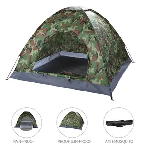 Zimtonw 4 Person Outdoor Camping Waterproof Folding Tent Camouflage Hiking